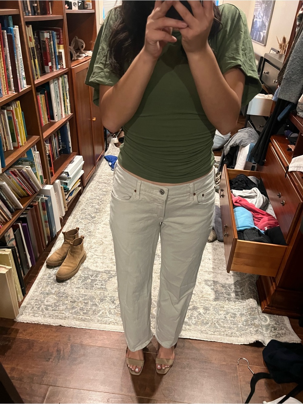 Abercrombie & Fitch Women’s Straight-Leg Jeans in Off-White